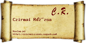 Czirmai Rózsa névjegykártya