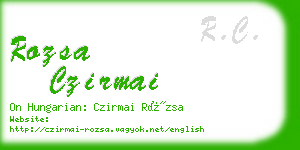 rozsa czirmai business card
